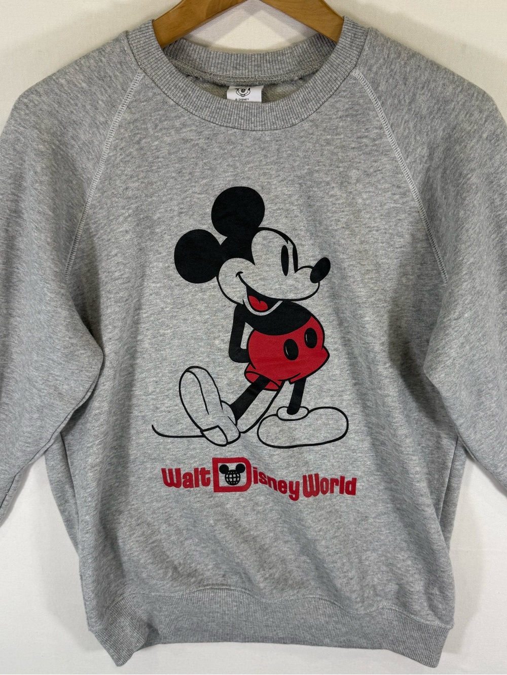 Disney Gray Crewneck Sweatshirt with Mickey Mouse Graphic